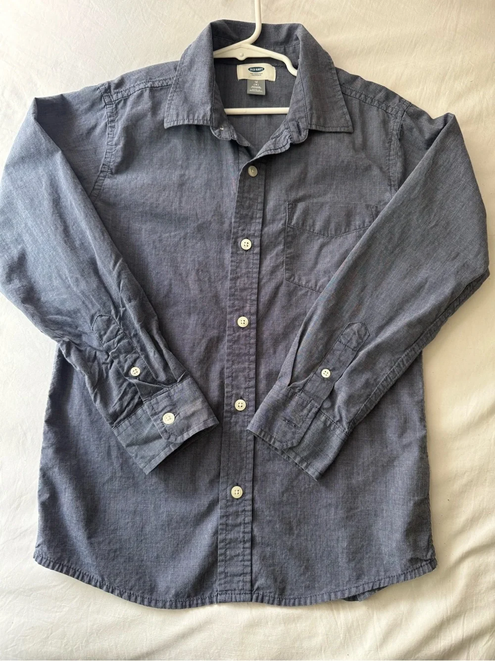 Boys Classic Long-Sleeve Button-Up Shirt - Blue